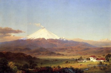 Cotopaxi paysage Fleuve Hudson Frederic Edwin Eglise Peinture à l'huile